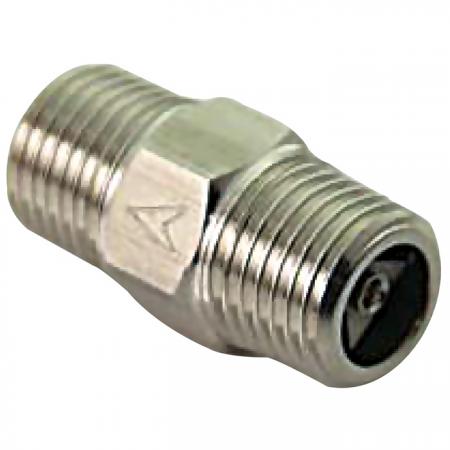 Top view of white iron check valve.